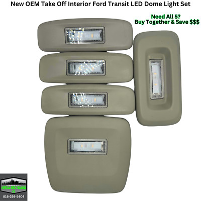 New Take Out Ford Transit OEM LED Rear Interior Dome Lights (Gray) Complete Set!