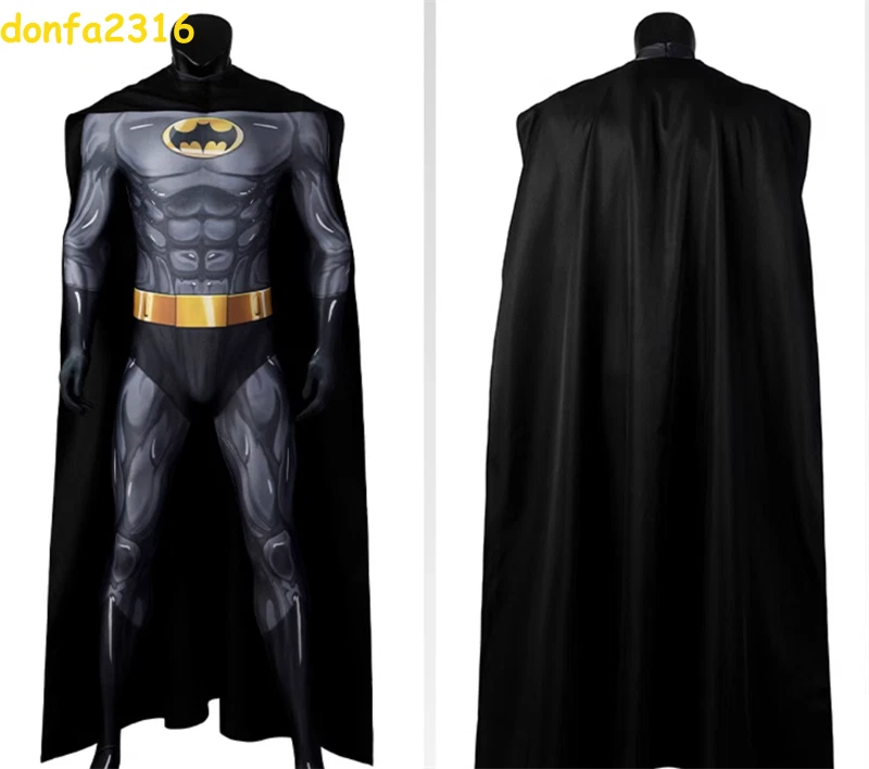 Disfraz de Batman Disfraz para Hombre Mono + Capa Trajes Halloween Fiesta Uniforme Traje  Foto 4 de 4