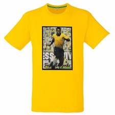 Pele Brazil Captain & Football World Cup Legend T-Shirt ( Adult Sizes S - 3XL)