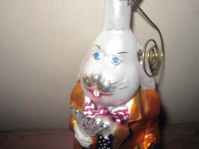 LE ALICE IN WONDERLAND WHITE RABBIT GLASS ORNAMENT TARON COLLECTION POLAND
