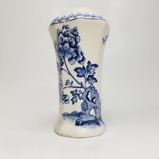 Masons Vintage Salt Shaker White and Blue Floral Design Made in England FLAW
