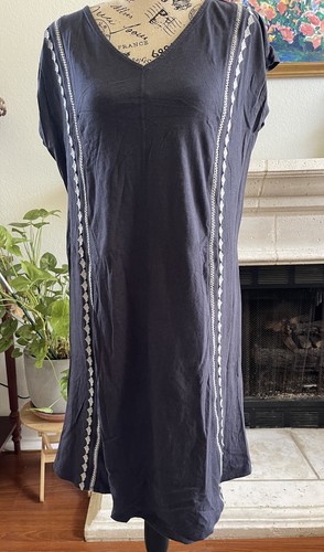 Pure Jill Embroidered Cap Sleeve Dress Women's Boho Shift NWT Women's Size Small