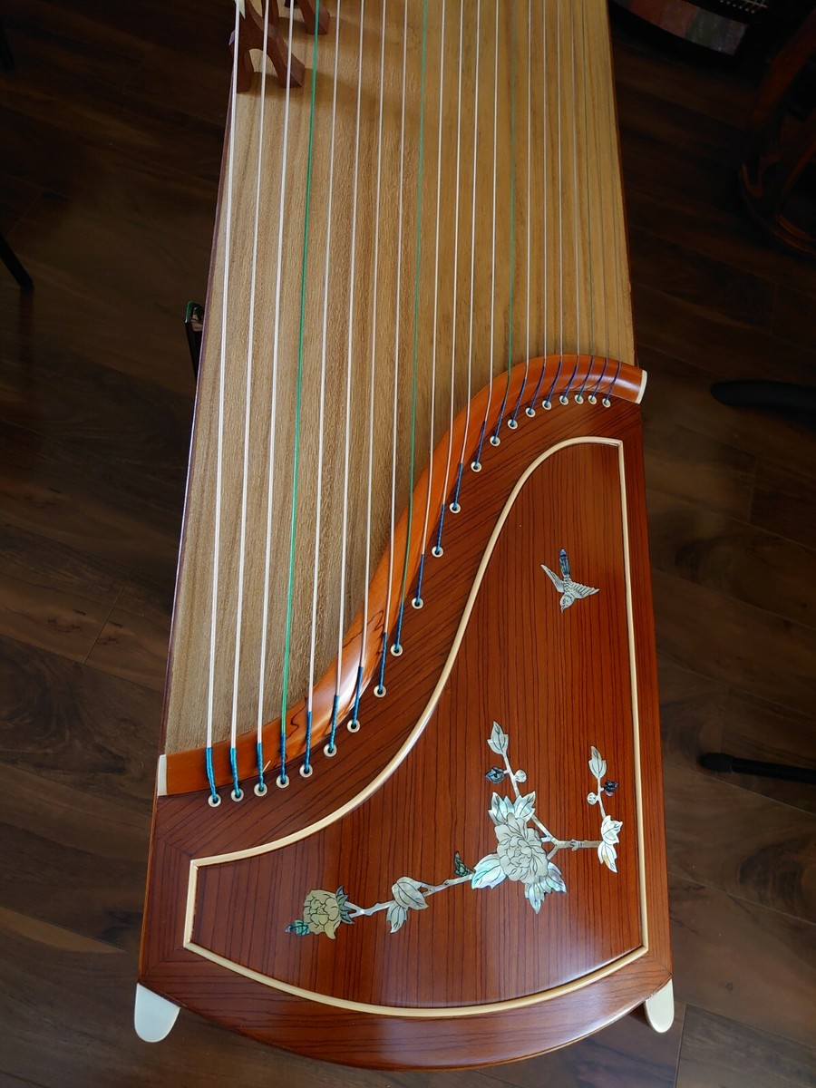 21-String Rosewood Guzheng, Chinese Zither Harp Instrument, Koto