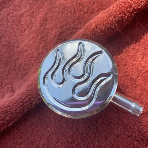 Valve Cover PCV Breather 1" O.D. Neck Push In Aluminum Ball Milled Flame - Picture 2 of 10
