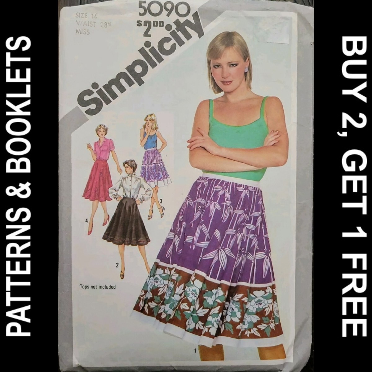 Vintage Simplicity Full Half Circle Skirts Pattern #5090 Size 14 CUT