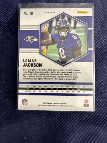 Lamar Jackson RARE SILVER REFRACTOR PRIZM INVESTMENT CARD MOSAIC - Picture 7 of 7