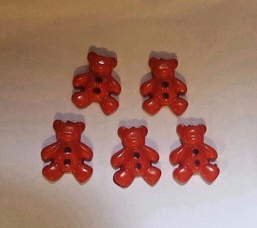 Teddy Bear Buttons for Craft Embellishments, Knitting, Sewing, Baby - ANY COLOUR - Image 2 of 4