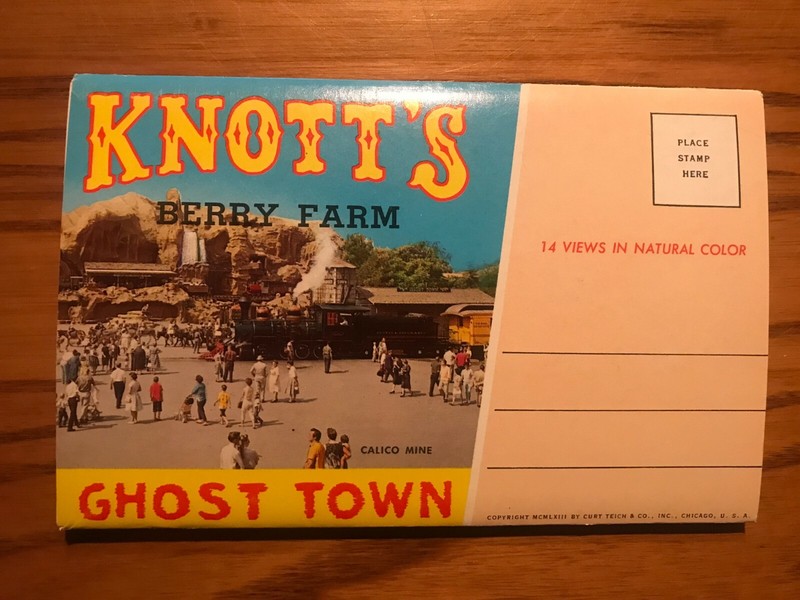 Vintage Postcard Folder - Knott's Berry Farm, Ghost Town, Buena Park, California