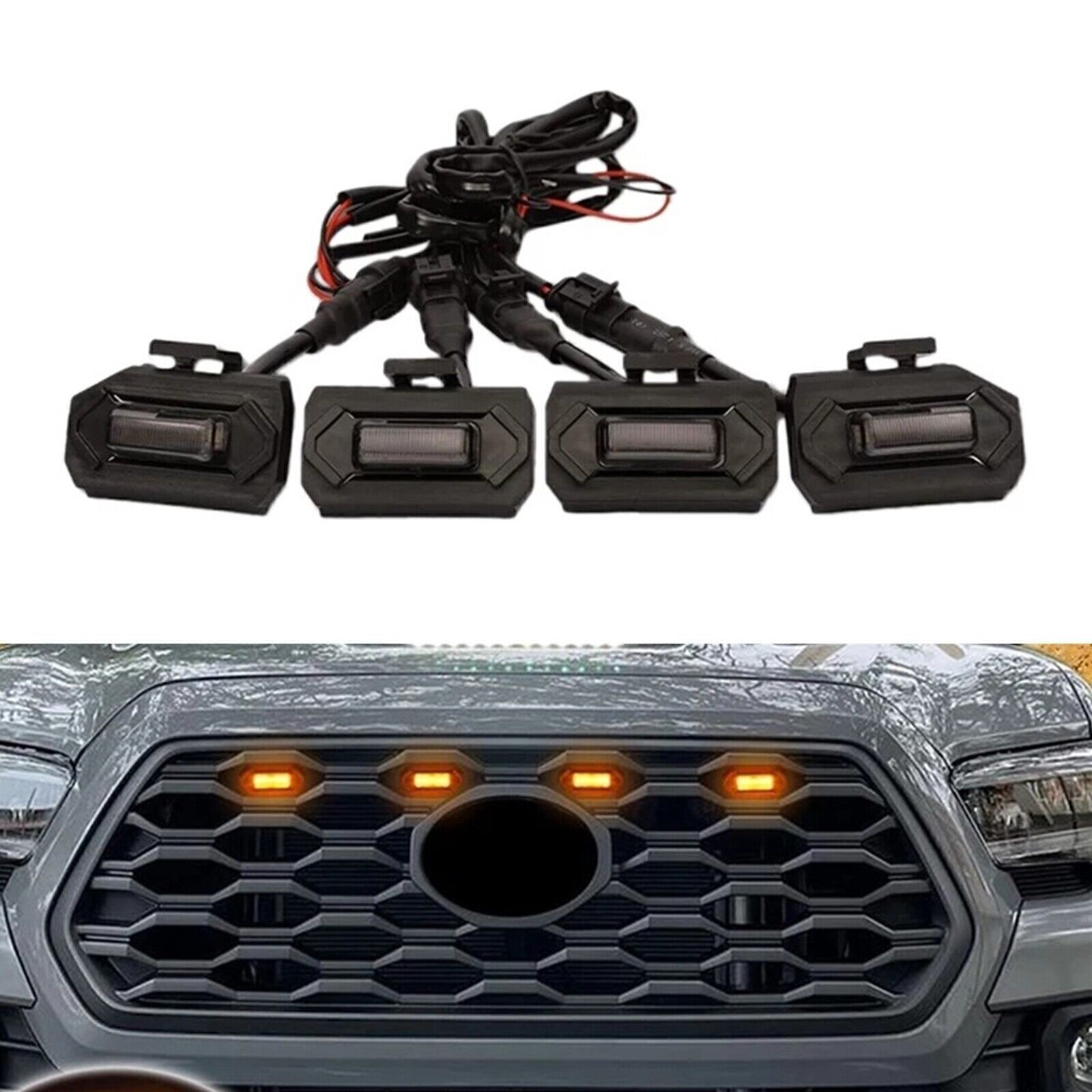 2020-2023 Toyota Tacoma Off-Road Front Grille LED Light with Smoke Lens