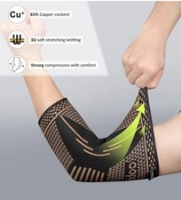 Copper Elbow Compression Sleeve Elbow Brace For Tennis Arthritis Bursitis Small