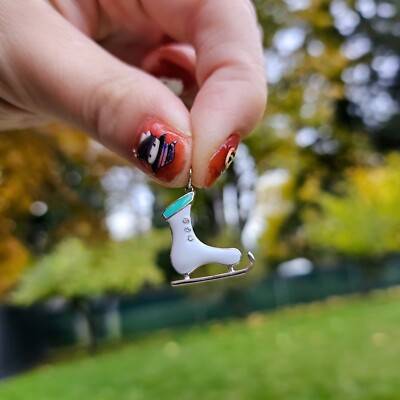 RARE Tiffany & Co. Ice Skates Shoes Platinum Diamond White Enamel