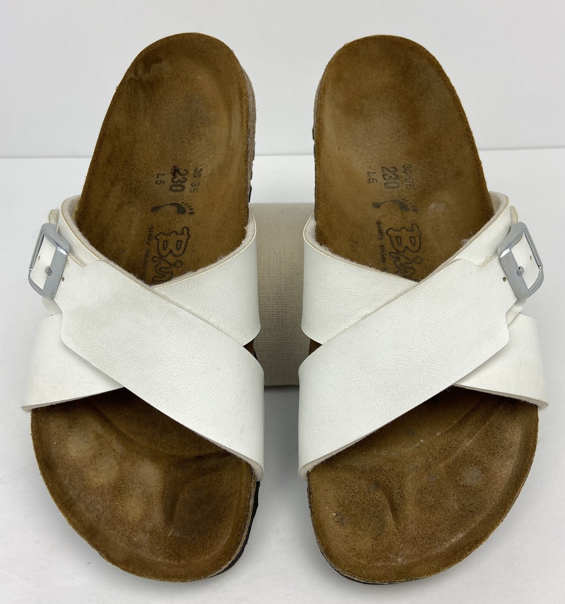 BIRKENSTOCK サンタアナ 36 Birki's Birkenstock White Santosa CrissCross Sandals Slides