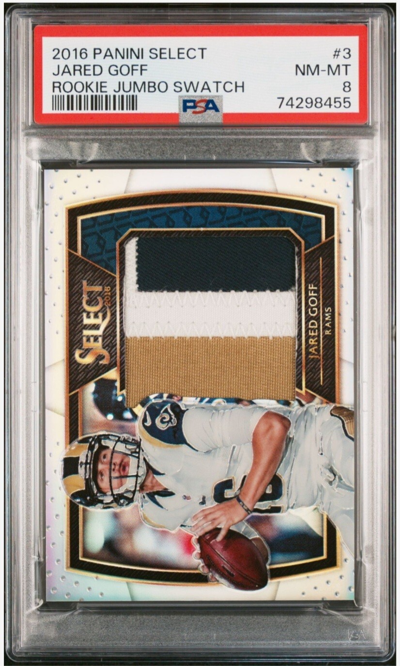 Jared Goff Panini Select Rookie Jumbo Swatch #3 Base