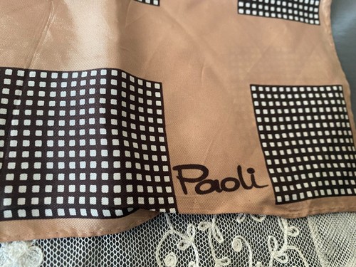 Vtg 1970's Lot of 4 Scarves Acetate Cotton Paoli Polka Dot Paisley Japan Harvest - Picture 4 of 13