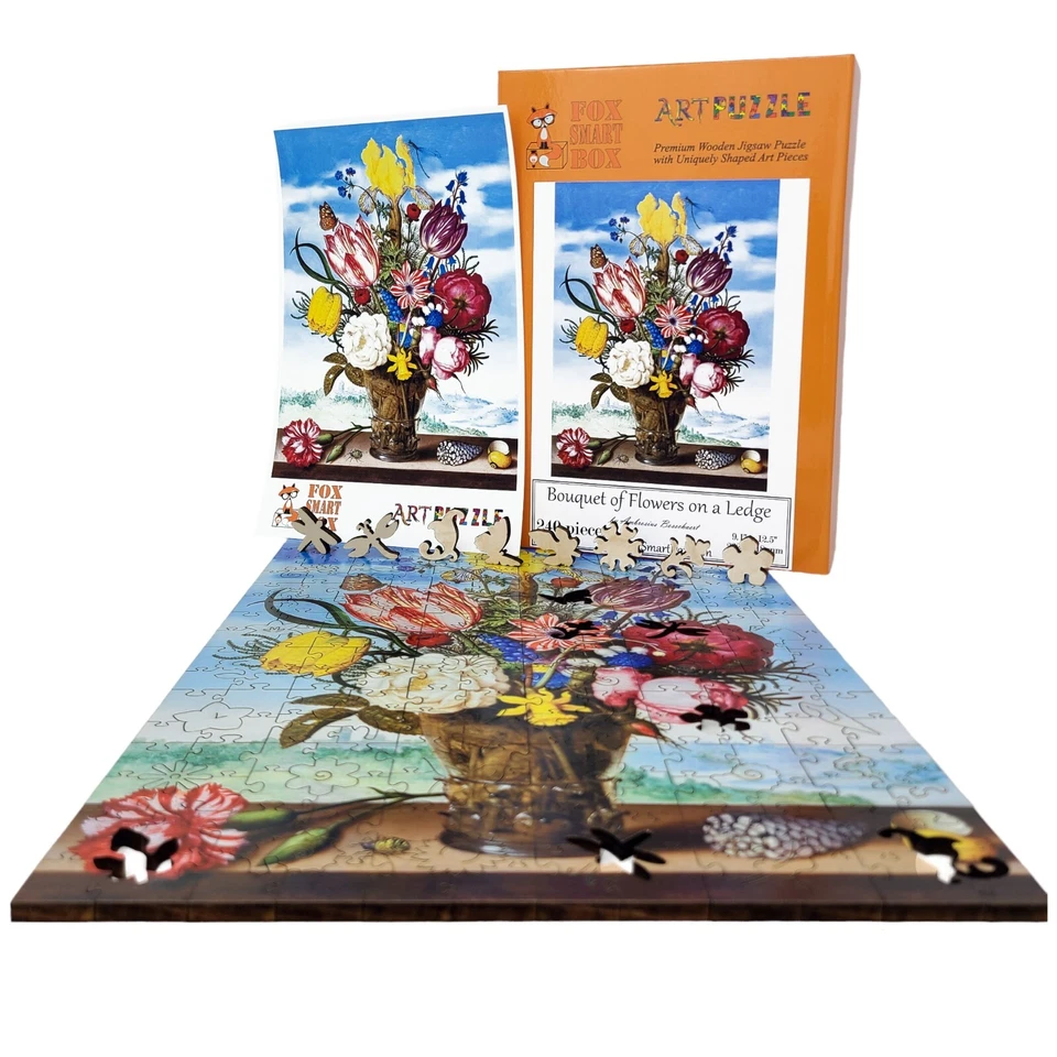 Wooden Jigsaw Puzzle for Adults by FoxSmartBox - 240 Pieces - Bouquet of Flowers - Image 3 of 4