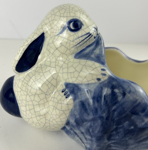 VINTAGE THE POTTING SHED DEDHAM POTTERY BUNNY RABBIT & CABBAGE PLANTER. Easter - Picture 12 of 13