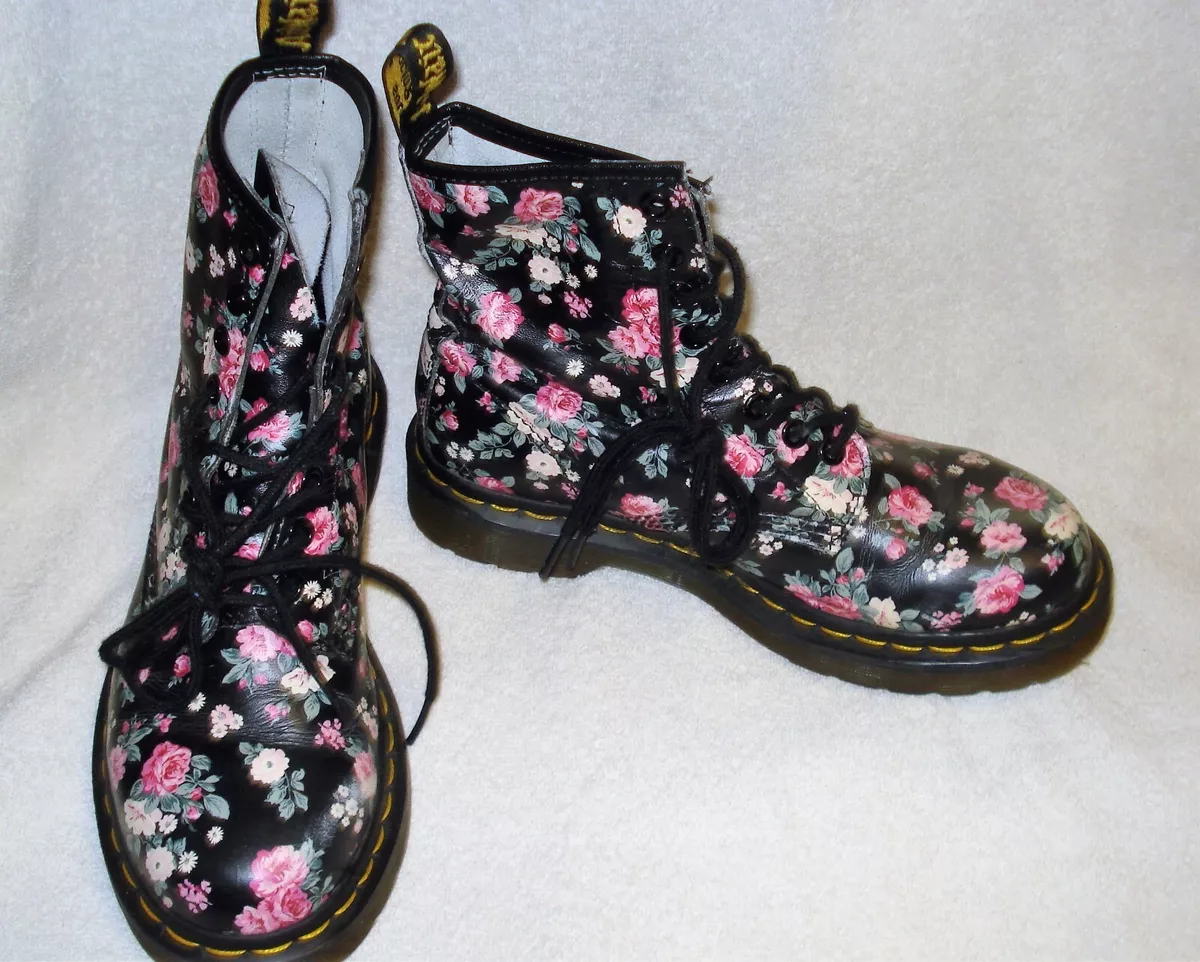 Rose print deals doc martens