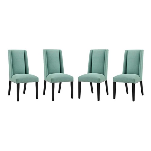 Dining Side Chair Set of 4 Modern Nailhead Trim – 10 Fabric colors - Picture 6 of 51