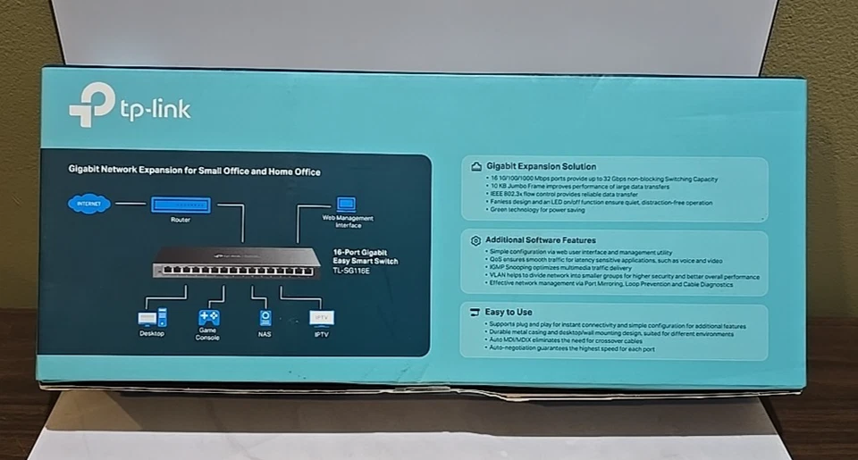 TP-Link TL-SG116E | 16 Port Gigabit Switch | Easy Smart Managed | Plug & Play - Image 3 of 3