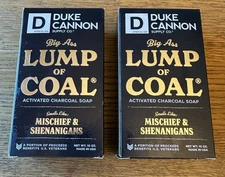 Duke Cannon Lump Of Coal Charcoal Activated Soap. Lot Of 2 10oz Bars. New