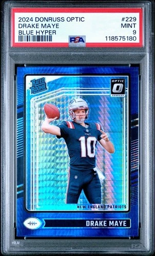 2024 PANINI DONRUSS OPTIC BLUE HYPER #229 DRAKE MAYE ROOKIE RC PSA 9