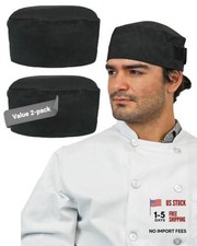 Chef Hat Beanie Adjustable Strap Chef Cap Breathable Cotton Chef Skull