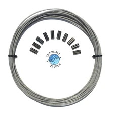 49-Strand Cable Vinyl Coated 7x7 Stainless Steel Kit 30ft 275lb 1.2mm W/10 1....