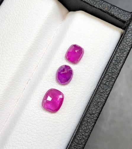 1.80 Cts Natural Ruby Pinkish Red Color 3 Piece ruby gemstone From Afghanistan - Picture 8 of 12