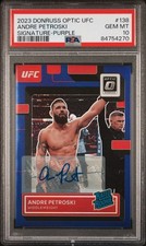 ANDRE PETROSKI 2023 DONRUSS OPTIC UFC RATED ROOKIE PURPLE AUTO PSA 10 AUTOGRAPH