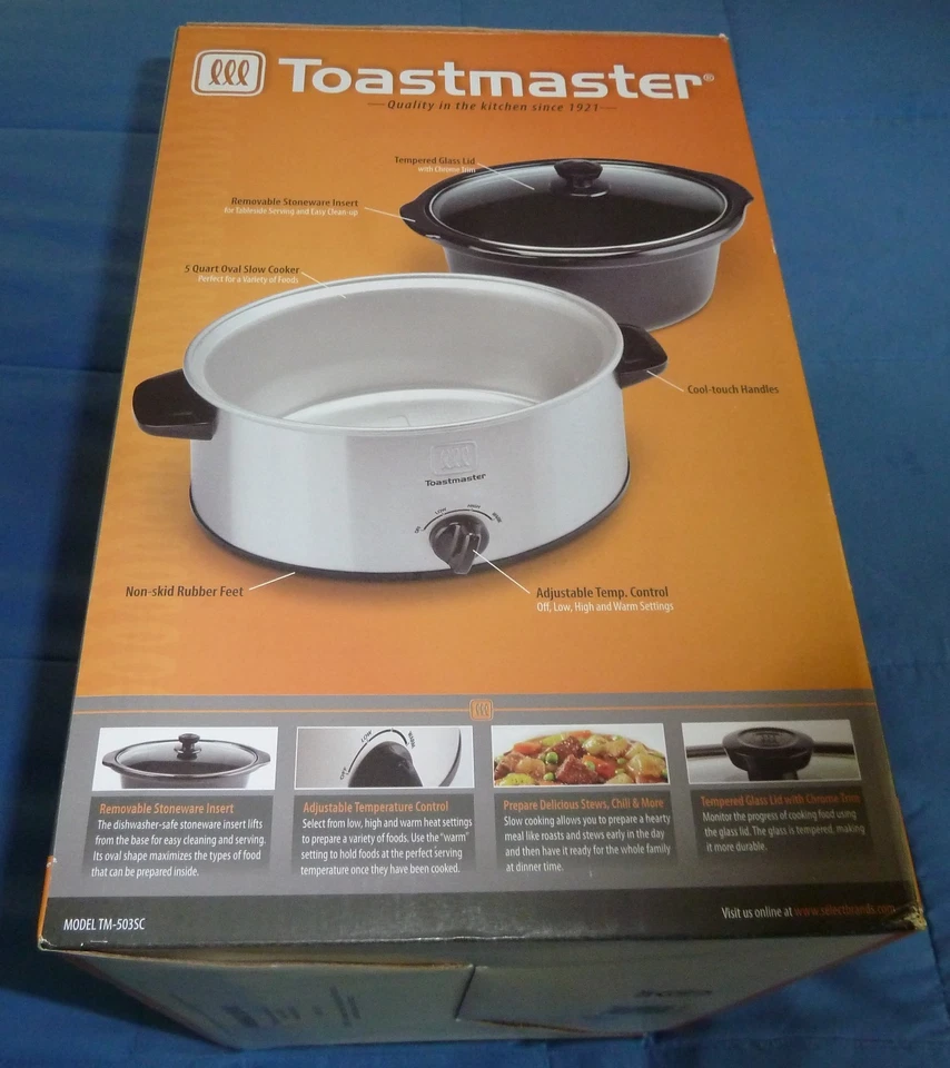 Toastmaster 5 Quart Slow Cooker Model TM-503SC - New-In-Box - Image 2 of 4