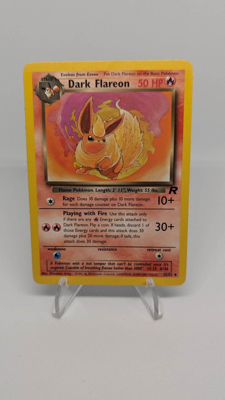 Pokemon TCG WOTC Team Rocket Dark Flareon 35/82 Uncommon Unlimited LP