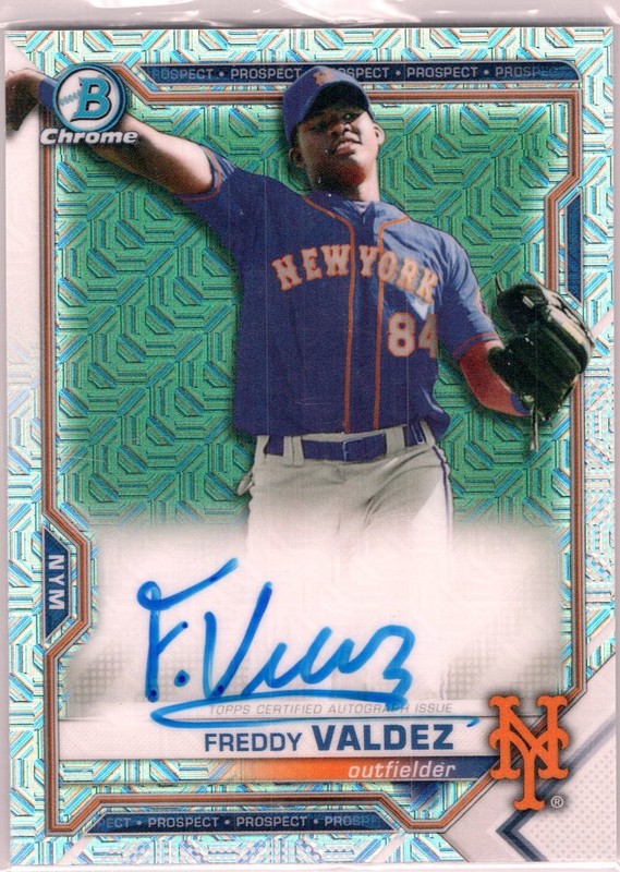 Freddy Valdez 2021 Bowman Chrome Mojo Refractor Auto Rookie #BMA-FV