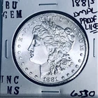 1881 S BU GEM MORGAN SILVER DOLLAR UNC MS+++ U.S. MINT RARE COIN 6530