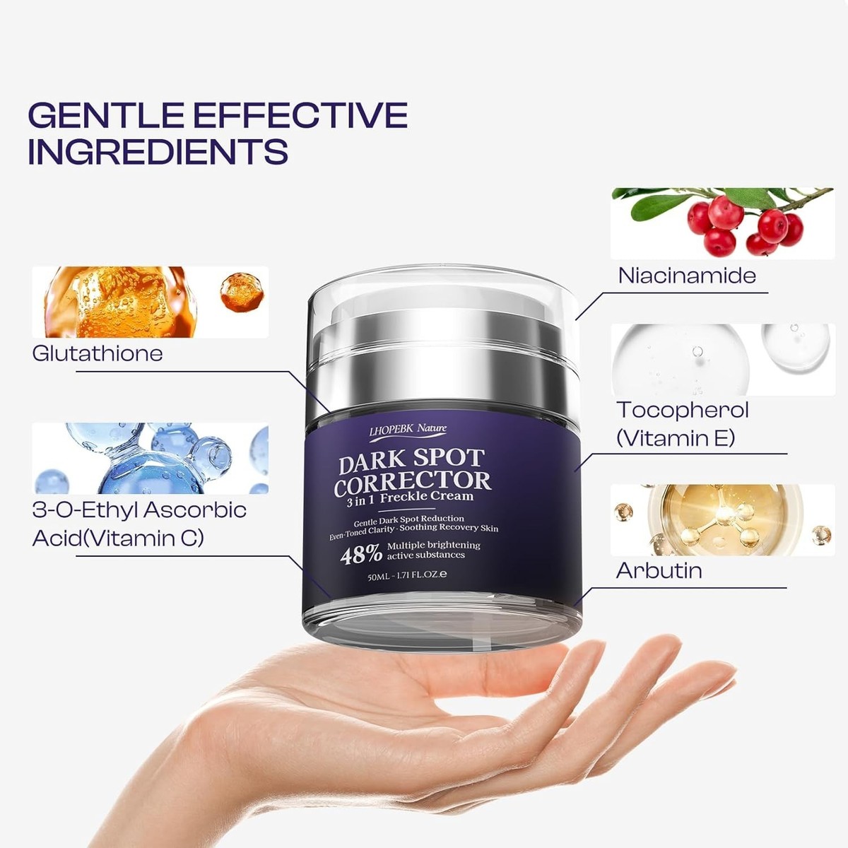 glutathione vitamin c niacinamide arbutin Eabhaa Glutathione Skin Radiance Face Cream main image 0