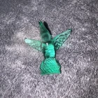 MURANO Hummingbird Design Crea Murano 3" Green Art Glass Figurine Italy