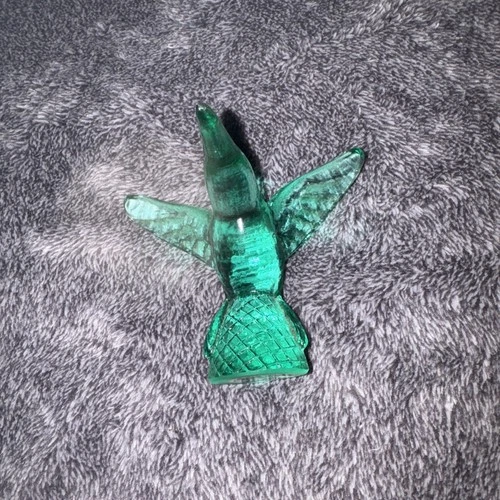 MURANO Hummingbird Design Crea Murano 3" Green Art Glass Figurine Italy