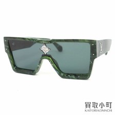 LOUIS VUITTON Z1552E Sunglasses Cyclone Green Marble Monogram Flower Rhinestone