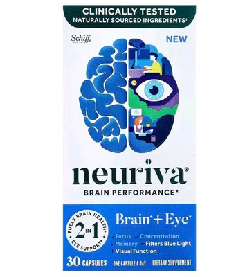 Schiff Neuriva Brain Performance Brain+Eye Dietary Supplement Capsules, 30 Ct