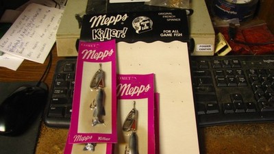 MEPPS Killer lures, 6 ct + dealer card, NOS, free shipping