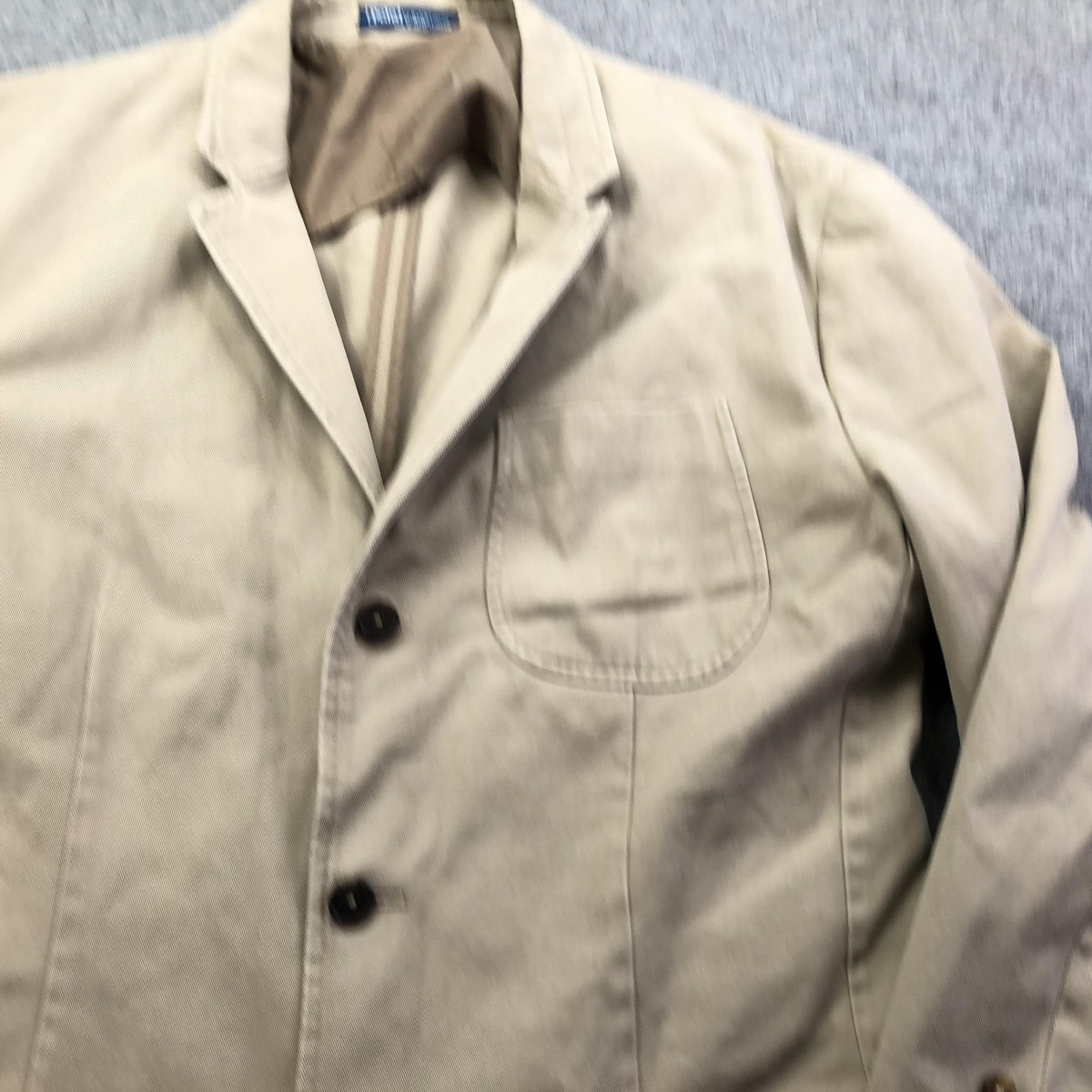Polo Ralph Lauren Blazer Mens 46 Beige Cotton Sport Coat Jacket