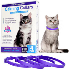 4 Pack Calming Collar for Cats - Long-Lasting Anxiety  Stress Relief, Adjustabl