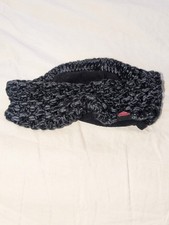 Women's Adidas Crestline Headband In A Black And Onix Grey Seed Stitch Knit