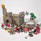 1999 Vintage Playmobil 3030 Knights Castle Horse Men Weapons Helmets Catapult