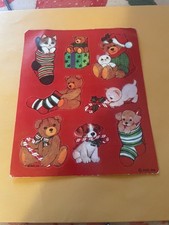 Vintage 1980s Christmas Animals stickers