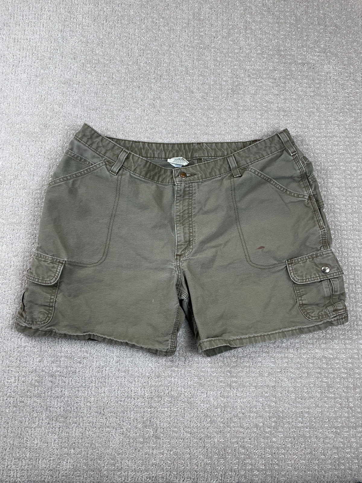 Vintage Y2K Carhartt Shorts Womens Size 16 Cargo Brown Canvas Work WB164 LBR