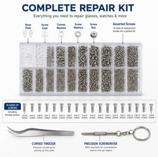 Eyeglass Repair Kit Screws Nut Nose Pad Precision Tools Mini Screwdriver Tweezer