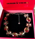 BEAUTITUL SIGNED BUTLER & WILSON TOPAZ FACETED GLASS NECKLACE (boxed)