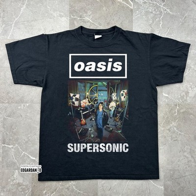 Oasis Supersonic Album Britpop Band Heavy Cotton Black Unisex T-shirt Size S-5XL