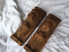 Antique American Oak Griffin Heads