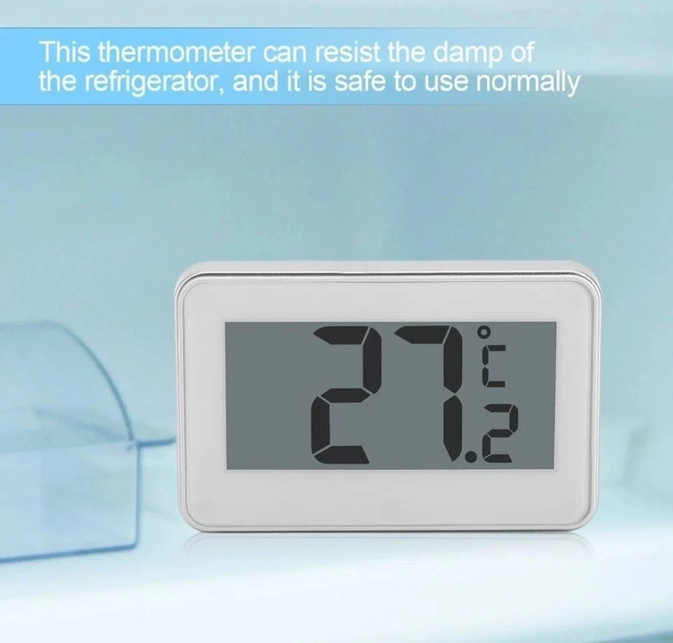 Digital LCD Fridge Battery Operated Freezer Waterproof Thermometer Hanging Hook - Image 4 of 4